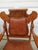 1950s Rare Antique Victorian Carved Oak & Leather Throne Armchair With Matching Ottoman For Sale - Image 5 of 12
