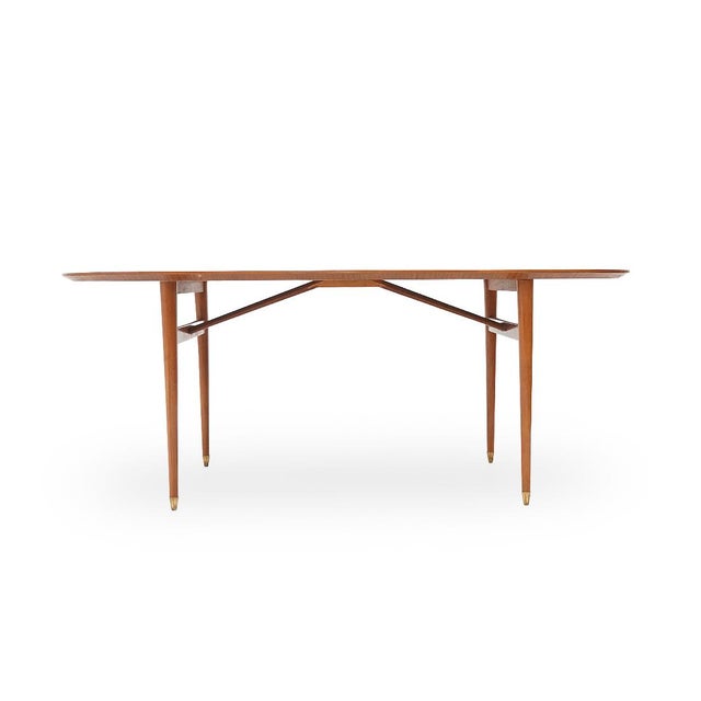 Table with Herringbone Veneer Top, 1950s For Sale - Image 4 of 13