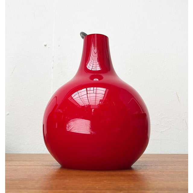 Mid-Century German Red Glass Pendant Lamps from Peill & Putzler, 1960s, Set of 2 For Sale - Image 14 of 18