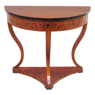 Early 19th Century Fine Biedermeier Demilune Console For Sale