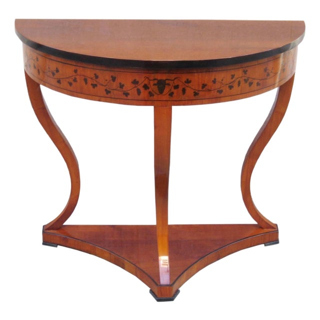 Early 19th Century Fine Biedermeier Demilune Console For Sale
