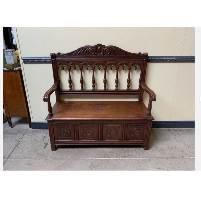 Antique Art Nouveau Chest Bench, 1900s For Sale - Image 10 of 10