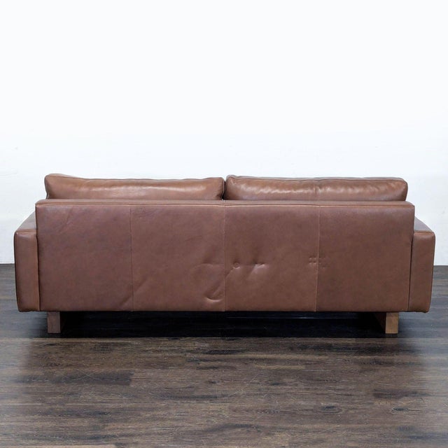 2010s Room & Board 3-Seat Brown Leather Sofa For Sale - Image 5 of 9