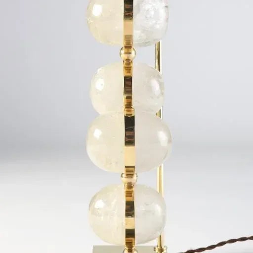 Contemporary "Balance" Rock Crystal and Brass Table Lamps by Spark Interior - a Pair For Sale - Image 3 of 7