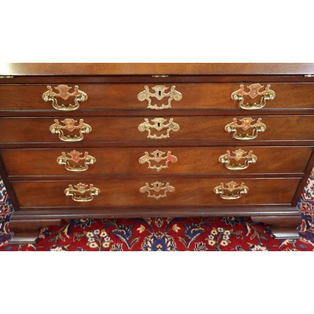 Kindel Furniture National Trust Collection Mahogany Carved Secretary Desk For Sale - Image 11 of 18
