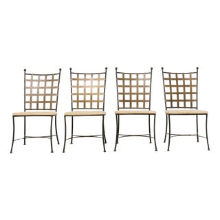Set of Four Papperzini Style Amalfi Iron Garden Chairs For Sale