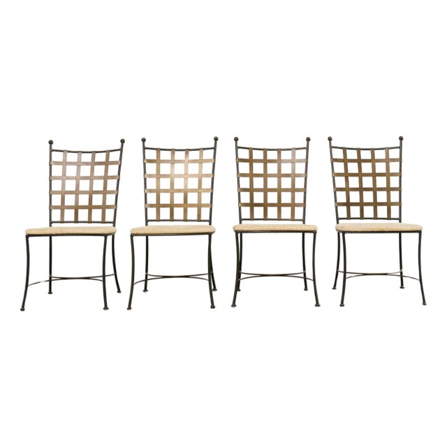 Set of Four Papperzini Style Amalfi Iron Garden Chairs For Sale