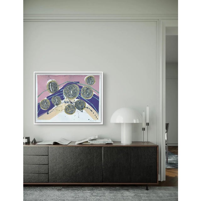 Barbara Beck. 1992 Abstract Painting on Paper - Signed/Dated/Unframed For Sale - Image 4 of 5