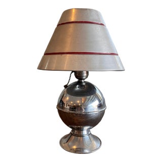 Rare Antique Art Deco Machine Age 1930's Saturn Chase Table Lamp - Aluminium Shade For Sale