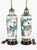 Chinese Monumental Late 19th Century Chinese Famille Verte Porcelain Rouleau Vases Set as Lamps Pair For Sale - Image 3 of 12