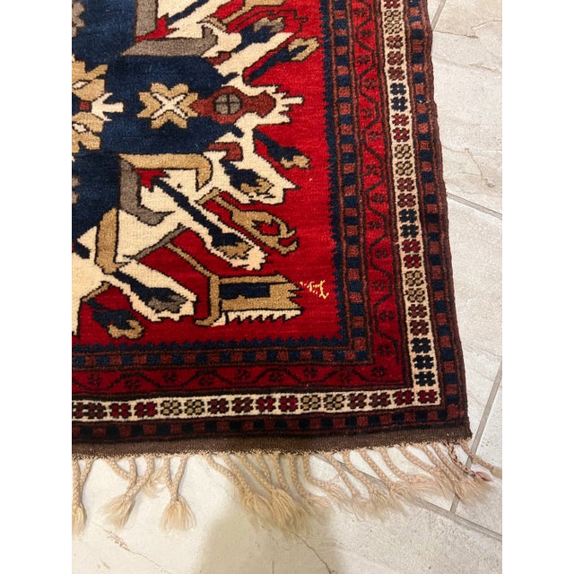 Boho Chic Vintage Kazak Wool Rug For Sale - Image 3 of 10