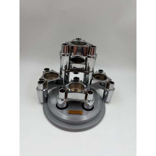 Modular Candleholder with Silver Aluminum Plug-in System in the style of Stoff Nagel, 1950s, Set of 4 For Sale - Image 14 of 14