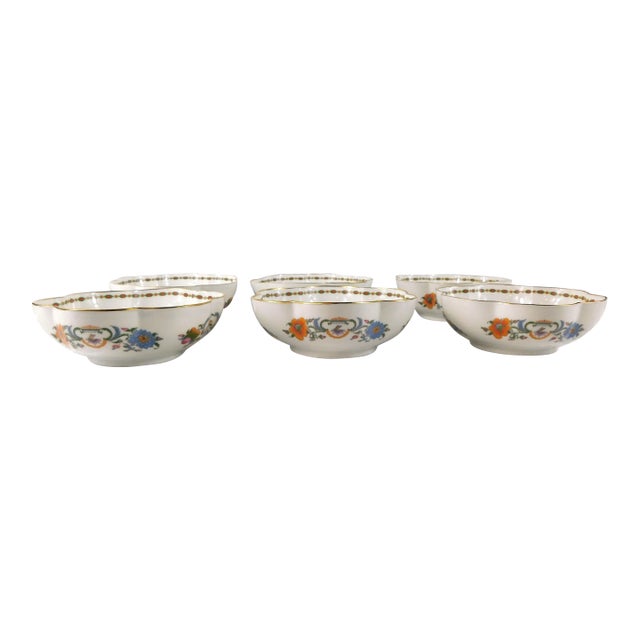 1940s Raynaud Et Cie Limoges Lot of Six Berry Bowls in Vieux Chine - Set of 6 For Sale