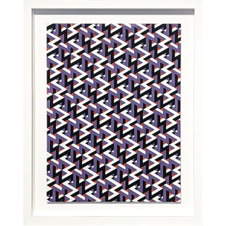 Austin Magruder Contemporary Red, Purple, Black, and White Hand Drawn Tessellated Abstract, 2023 For Sale