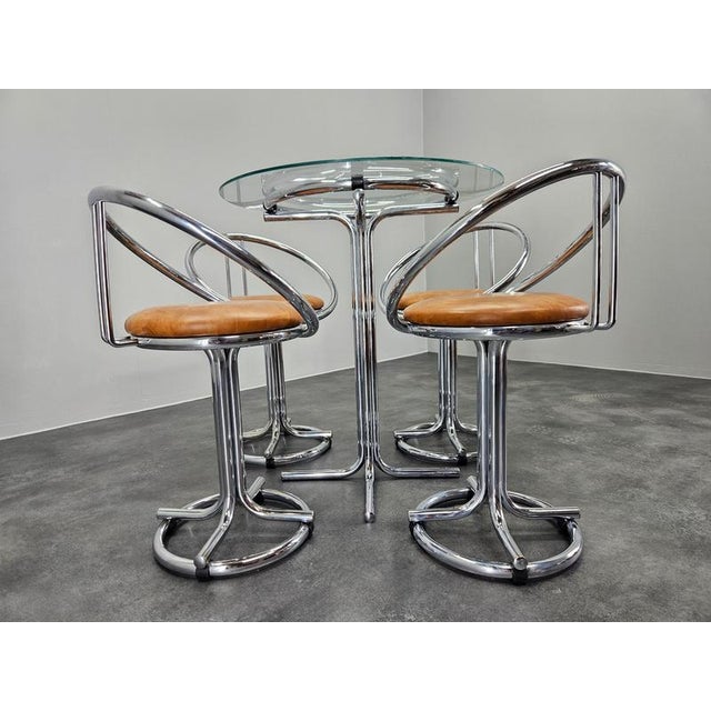 Mid-Century Modern Dining Chairs with Table, Italy, 1970s, Set of 5 For Sale - Image 6 of 18