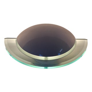 Vintage Wall Lamp with Curved White Metal Bowl and Tinted Acrylic Frame from Wofi Lighting, 2001 For Sale