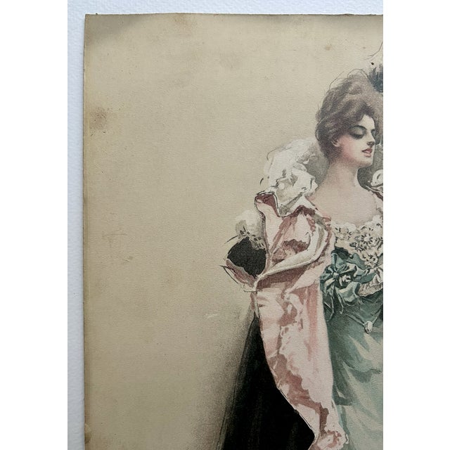 Framed Harrison Fisher "Final Instructions" Lithograph, 1902 Reproduction For Sale - Image 9 of 17