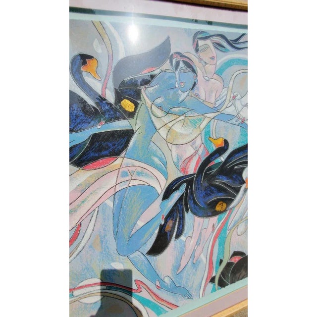Abstract Yamin Young, Serigraph Signed "Quartet (Variation of the Gouache)" Framed and Numbered 29/175 For Sale - Image 3 of 13
