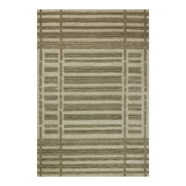Chris Loves Julia x Loloi Bradley Sage / Olive 8'-6" x 11'-6" Area Rug For Sale
