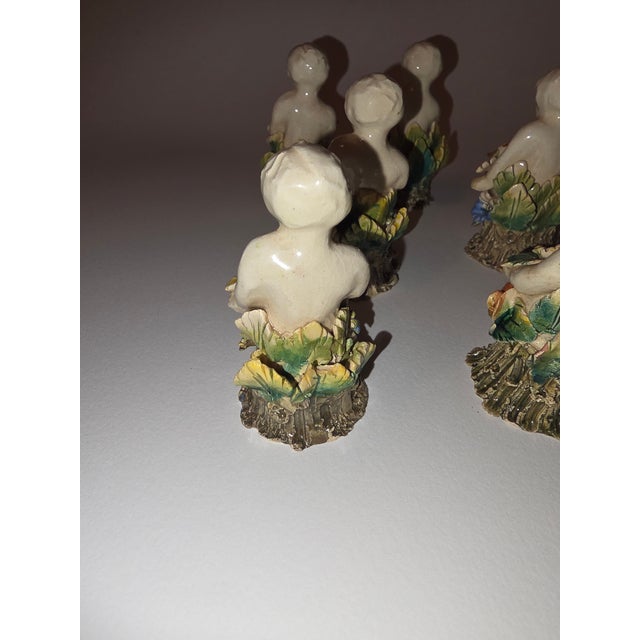Cream Beautiful Antique Italian Capodimonte Figural Place Card Holders 12 For Sale - Image 8 of 11