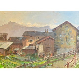 Henri Fehr, Rural Village, Oil on Canvas For Sale