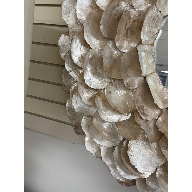 Coastal Made Goods Large Shell Mirror For Sale - Image 3 of 3