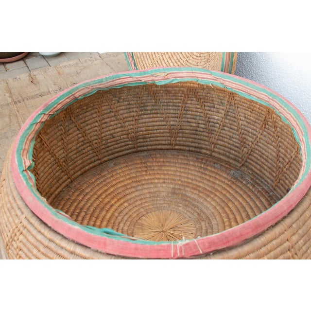 30"Dm Large Antique Nomadic Storage Basket For Sale - Image 4 of 11