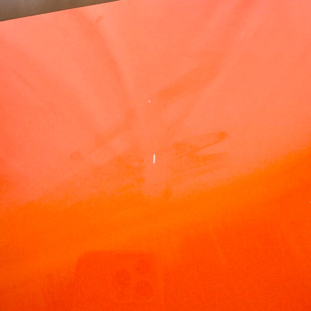 Tangerine Postmodern Tangerine Orange Lacquer Laminate Waterfall Desk For Sale - Image 8 of 10