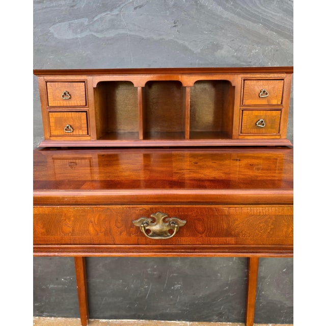 French Louis XVI Style Writing Desk with Gallery, 1960s For Sale - Image 6 of 9