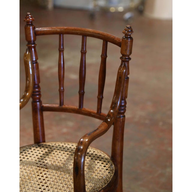 Early 20th Century French Bentwood and Cane Child Armchair, Thonet Style For Sale - Image 4 of 8