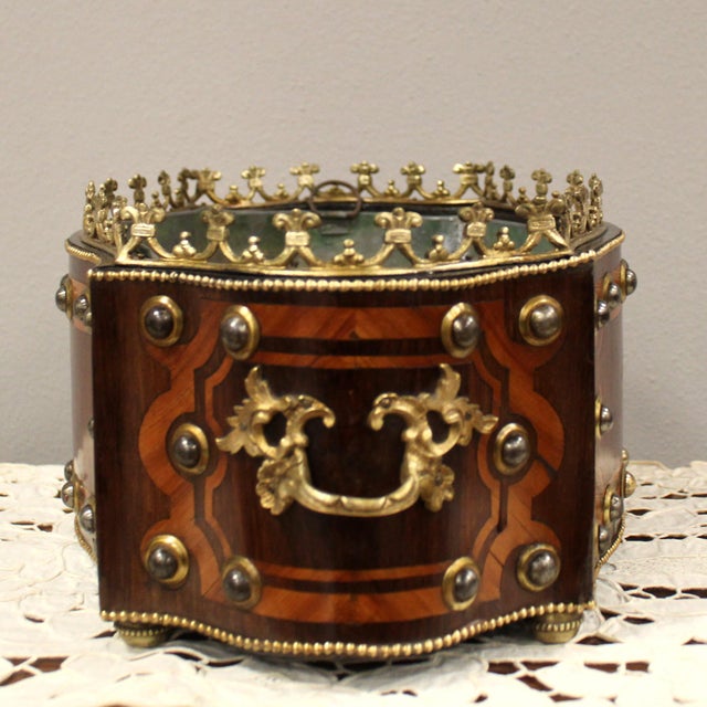 Metal Antique Napoleon III Jardiniere, 1800s For Sale - Image 7 of 9