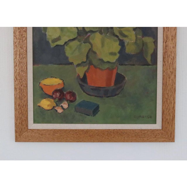 Olax, Pink Hydrangea with Fruit, 1950, Oil on Panel, Framed For Sale - Image 11 of 18
