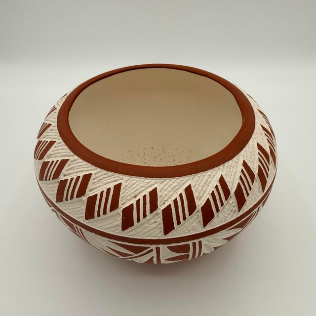 The Skinny Authentic Acoma Pueblo pottery — hand-coiled, hand-slipped, and carved with traditional geometric patterning in...