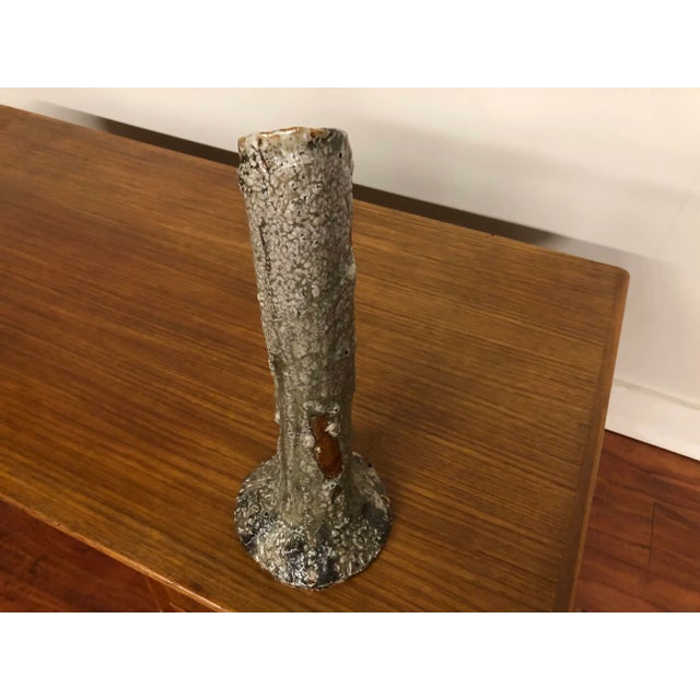 Late 20th Century Shino Glazed Tall Ceramic Vase For Sale - Image 5 of 13