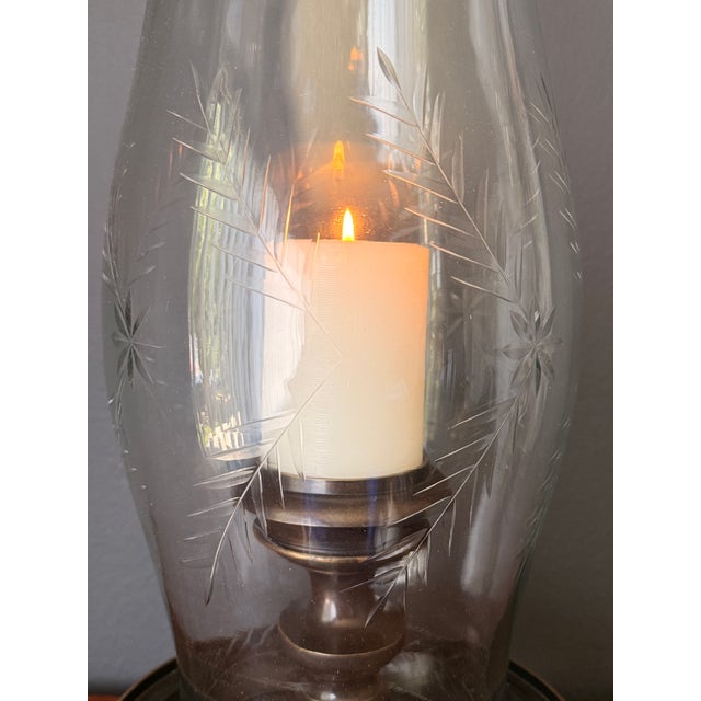 Metal 1970s Patinated Brass Hurricane Candle Holder by Chapman For Sale - Image 7 of 12