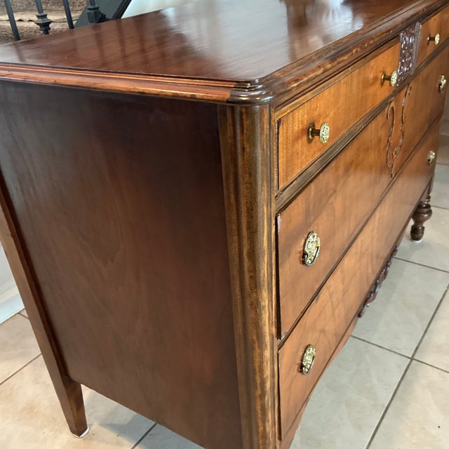 Chestnut Early 20th Century Mahogany Dresser With Mirror 2 For Sale - Image 8 of 12