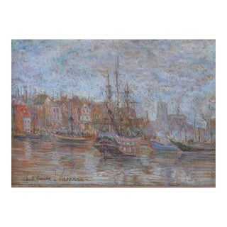Boats in the Harbor by Paul-Emile Pissaro For Sale
