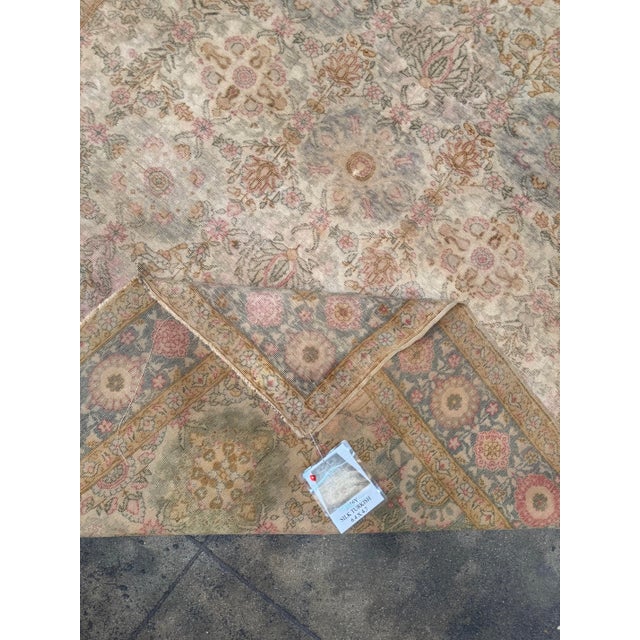 Mid 19th Century Turkish Silk Rug With Floral Medallions For Sale - Image 9 of 9