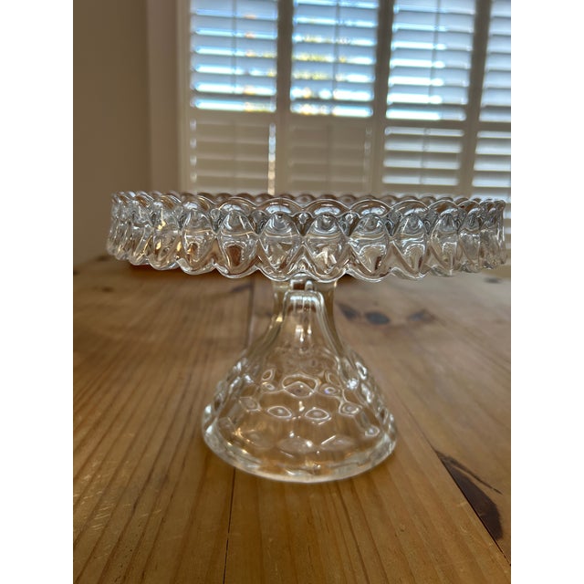 Vintage Fostoria American Pattern Cake Stand For Sale In Sacramento - Image 6 of 6