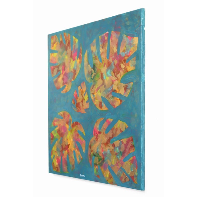 Textile "Monstera 1" Original Artwork by Giuseppe Beddru For Sale - Image 7 of 8