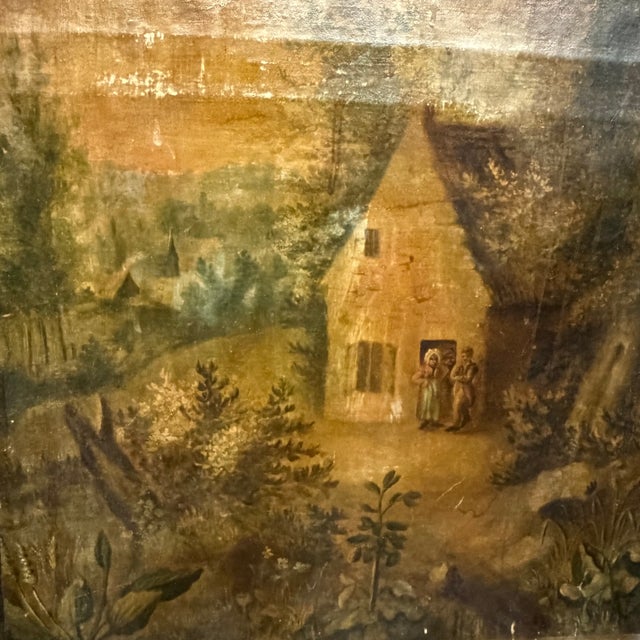 Antique French Painted Screen Depicting Three Figural Landscape Scenes For Sale - Image 10 of 15