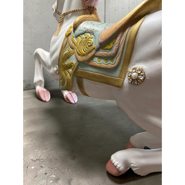 2020s Marie Antoinette-Inspired Carousel Horse With Pole Stand For Sale - Image 5 of 14