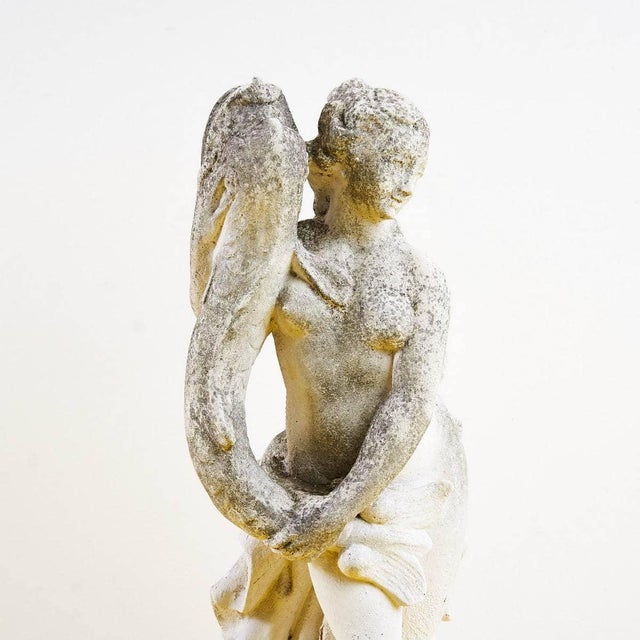 1950s concrete and marble dust garden statue height: 127 width: 27 depth: 27 additional information style: vintage...