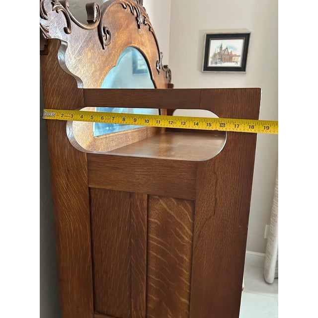 Antique Oak 1920's Wardrobe For Sale - Image 14 of 14