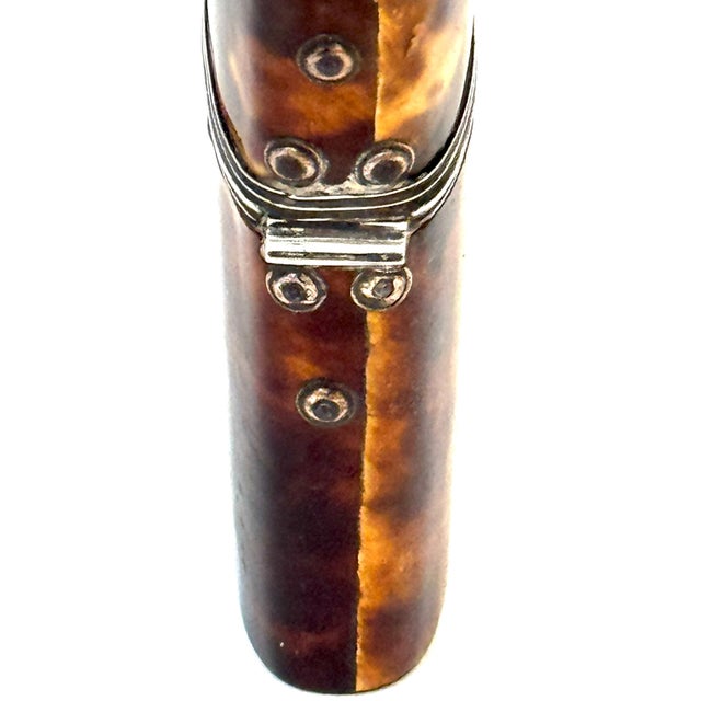 18th Century Tortoiseshell and Silver-Mounted Perfume Etui with Glass Bottle For Sale - Image 4 of 11