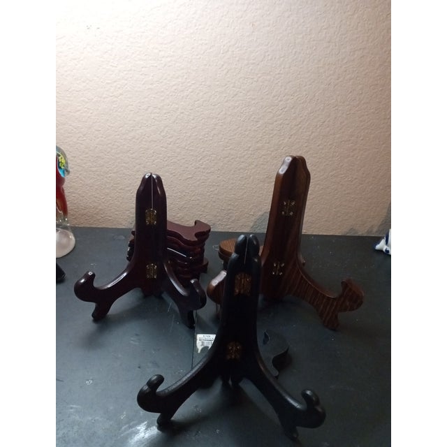 LOT of Wooden Easels Total 10 5 cherry wood easels 6" 3 dark wood easels 7" 2 black wood easels 6" Great for display:...