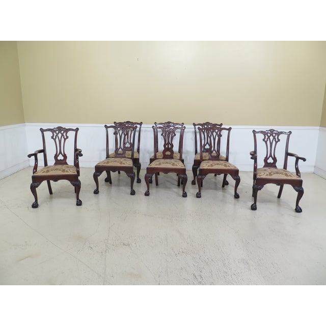 Stickley Ball Claw Chippendale Mahogany Dining Room Chairs Set
