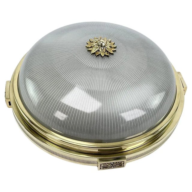 Art Deco Flush Mount in Bronze attributed to Holophane, 1930s For Sale - Image 11 of 11