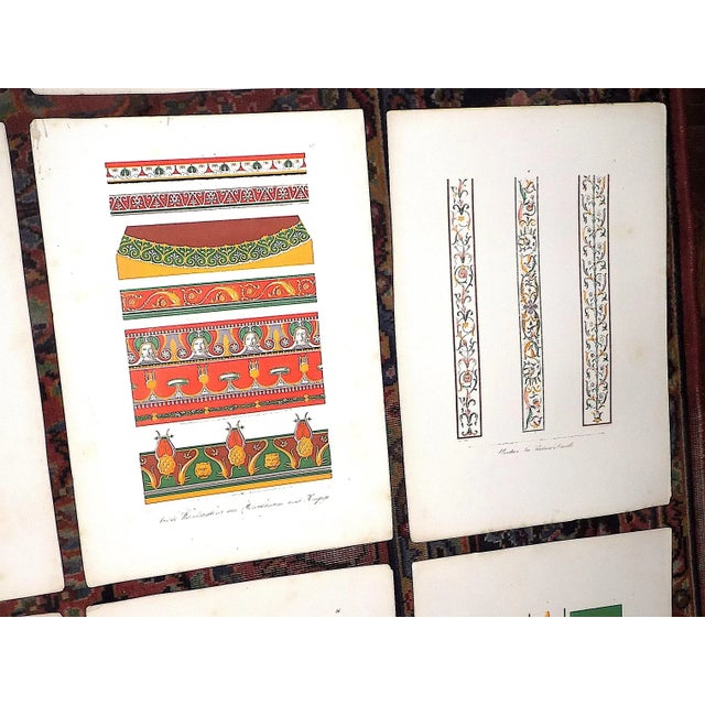 Late 18th Century Authentic Antique 18th Century Large Folio Size Hand Colored Ornamental Design Lithographs - Set of 9 For Sale - Image 5 of 8