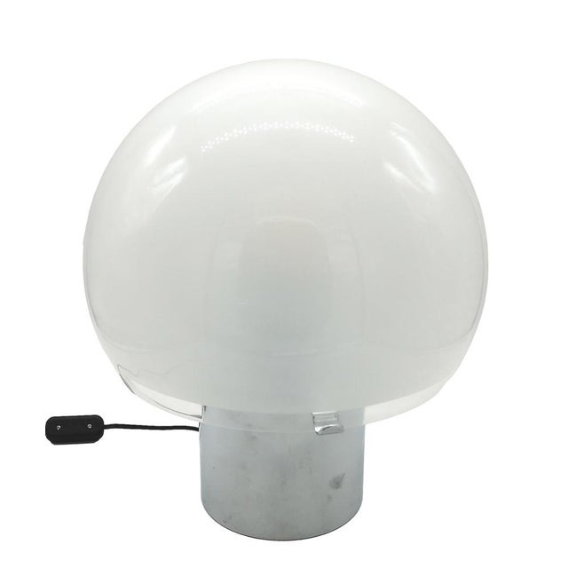 Iconic Mod. LTA6 Porcino table lamp designed by Luigi Caccia Dominioni in metal with a glass shade. Small chip on the...